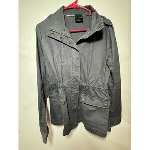 Cargo Utility Jacket Womens Size Large Gray Eden Society Lightweight Spring Coat